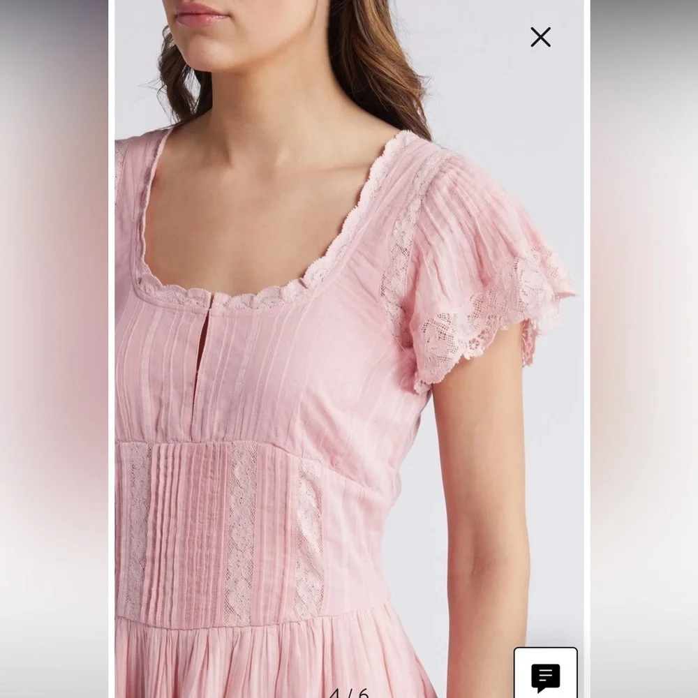 LoveShackFancy Pink Mirelle Dress Cherry Pink | 6
